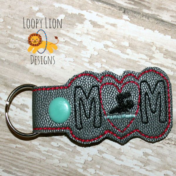 Swim Mom Snap Key Fob