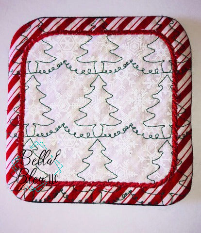ITH Christmas Tree Stipple Mug Rug