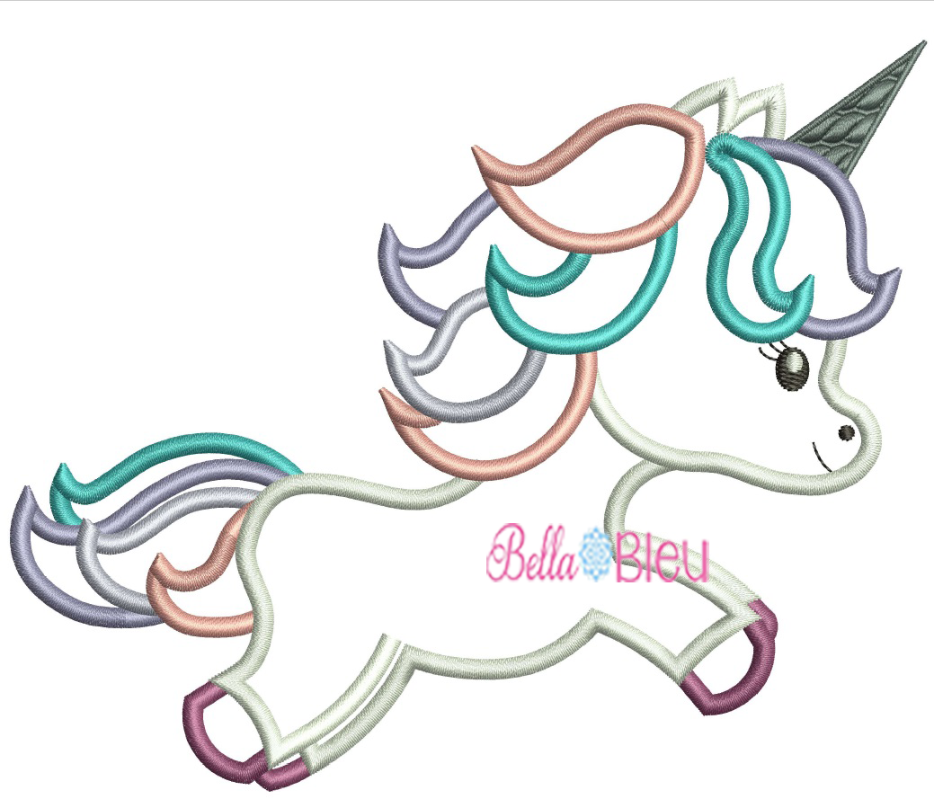 Magical Unicorn Embroidery Machine Applique Design
