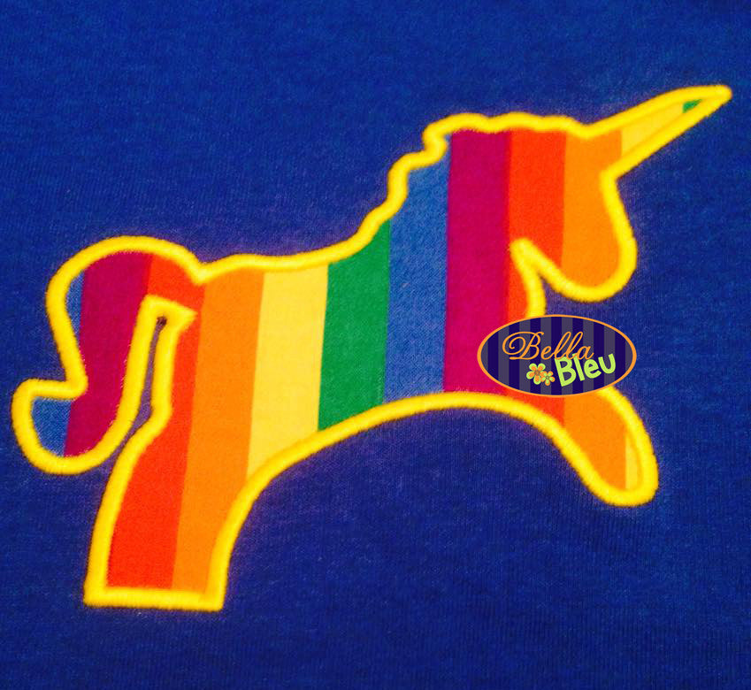 Unicorn silhouette Machine Applique Embroidery Design