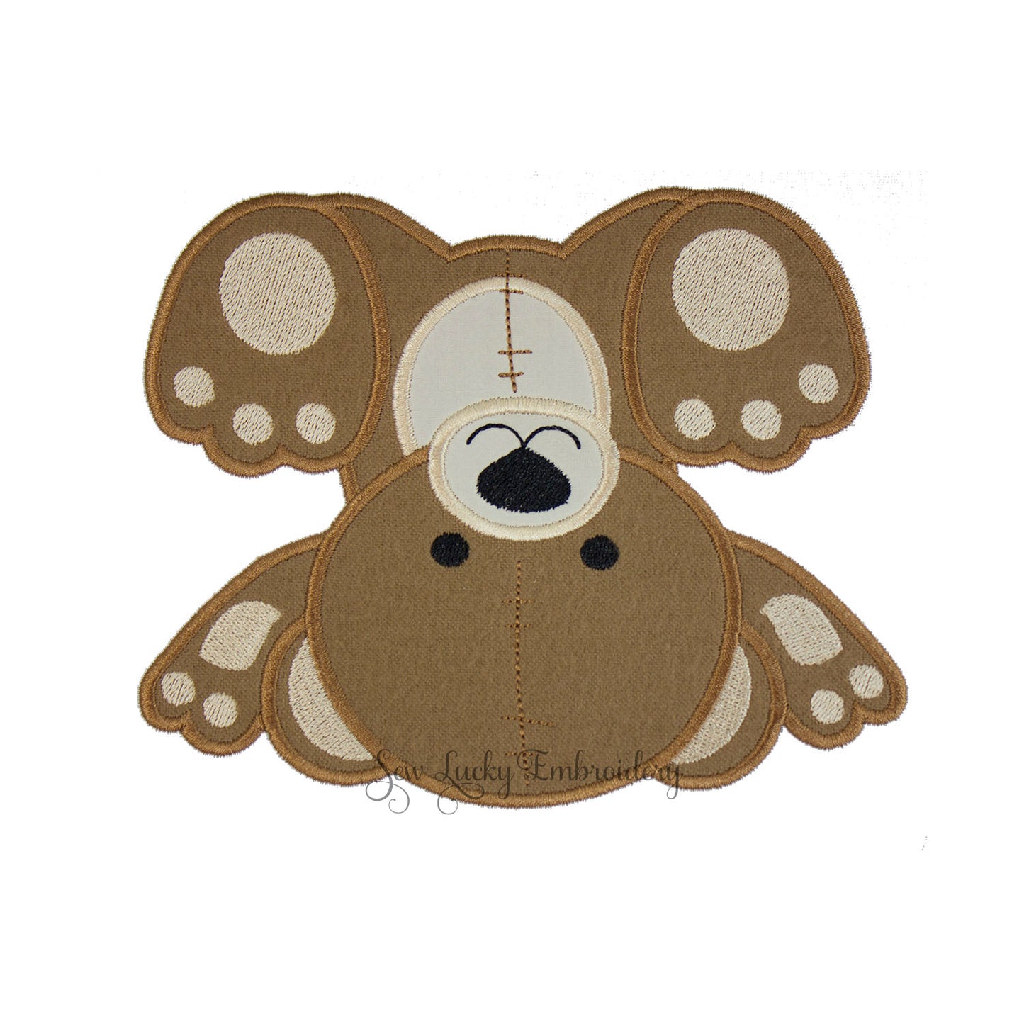 Upside down Baby Teddy bear applique