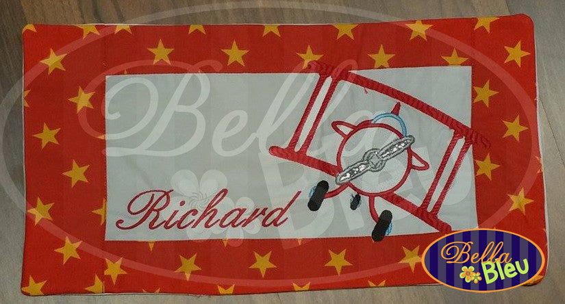 In the Hoop Home Vintage Airplane Pillow ITH Machine Embroidery Applique design