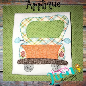 Vintage Truck Bean Stitch Applique