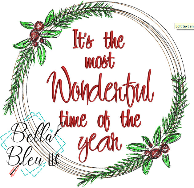 Wonderful Time of the Year Christmas Scribble