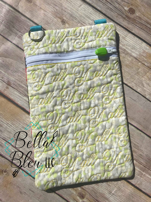 ITH In the Hoop Y'all Quilt Stipple Purse 6x10 machine embroidery design zipper bag