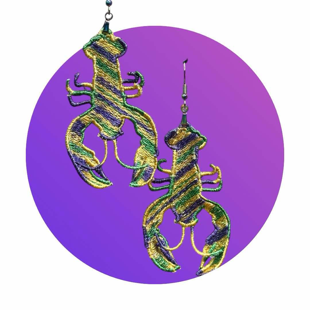 Mardi Gras ITH Crawfish Earrings