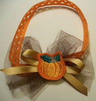 Pumpkin Hair Clippie and Bow Center, In The Hoop