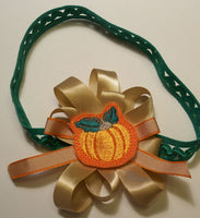 Pumpkin Hair Clippie and Bow Center, In The Hoop