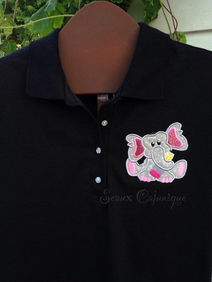 KRD Elephant With Pencil Applique