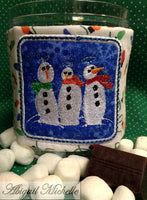 Snowmen Coffee Cozy Set, In The Hoop