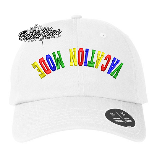 Vacation Mode Upside down Hat embroidery design