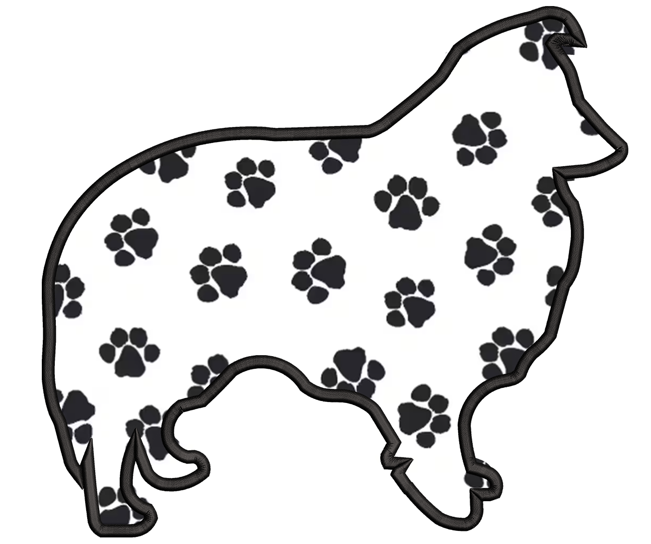 Sheltie Silhouette Applique