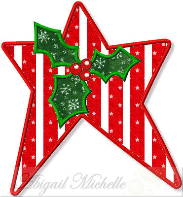 Holly Star Applique - 3 Sizes!