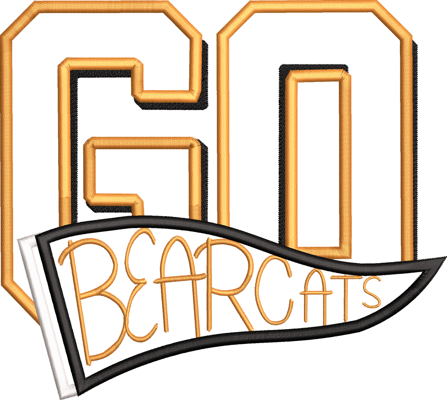 Go Bearcats Pennant Applique