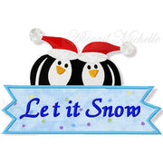 Let it Snow Penguins Applique - 2 Sizes!