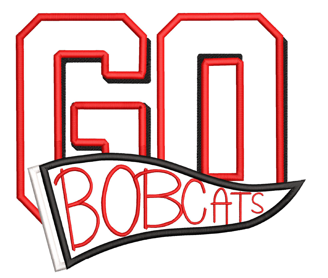 Go Bobcats Pennant Applique