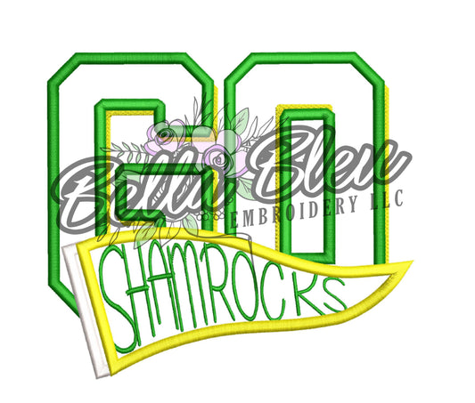 Go Shamrocks Pennant Applique
