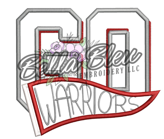 Go Warriors Pennant Applique