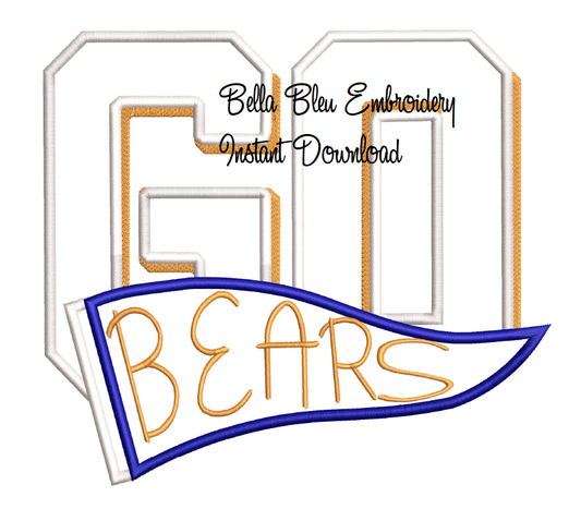 Go Bears Pennant Applique