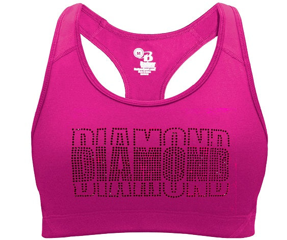 Diamonds Hot Pink Junior Olympics Sports Bra