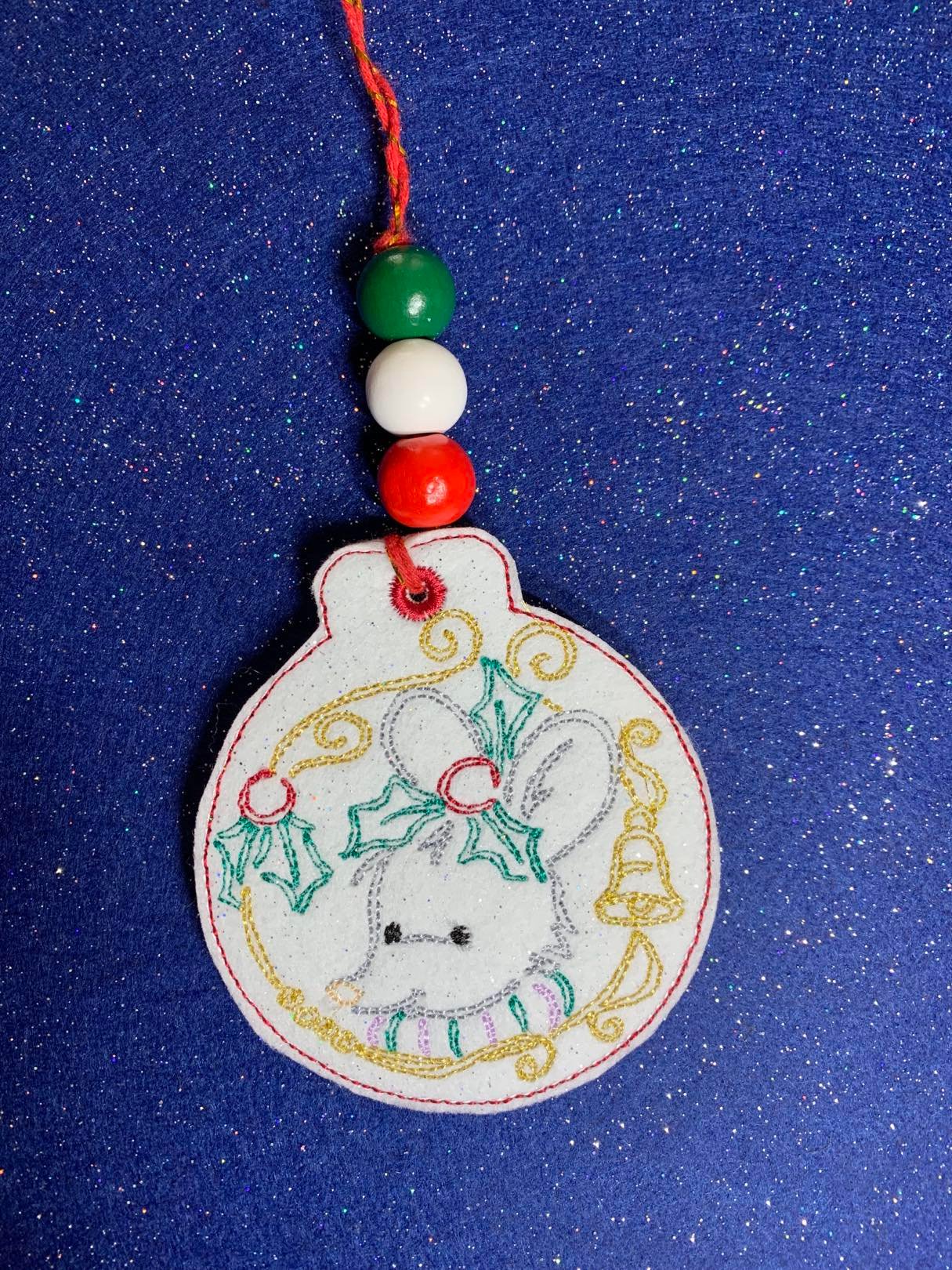 Christmas Mouse ITH Ornament