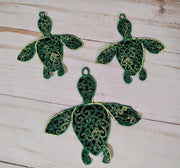 Sea Turtle Earrings and Pendant Set  ITH FSL
