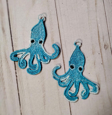 Octopus Earrings  ITH FSL embroidery design