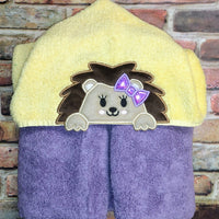 Hedgehog Girl Towel Peeker