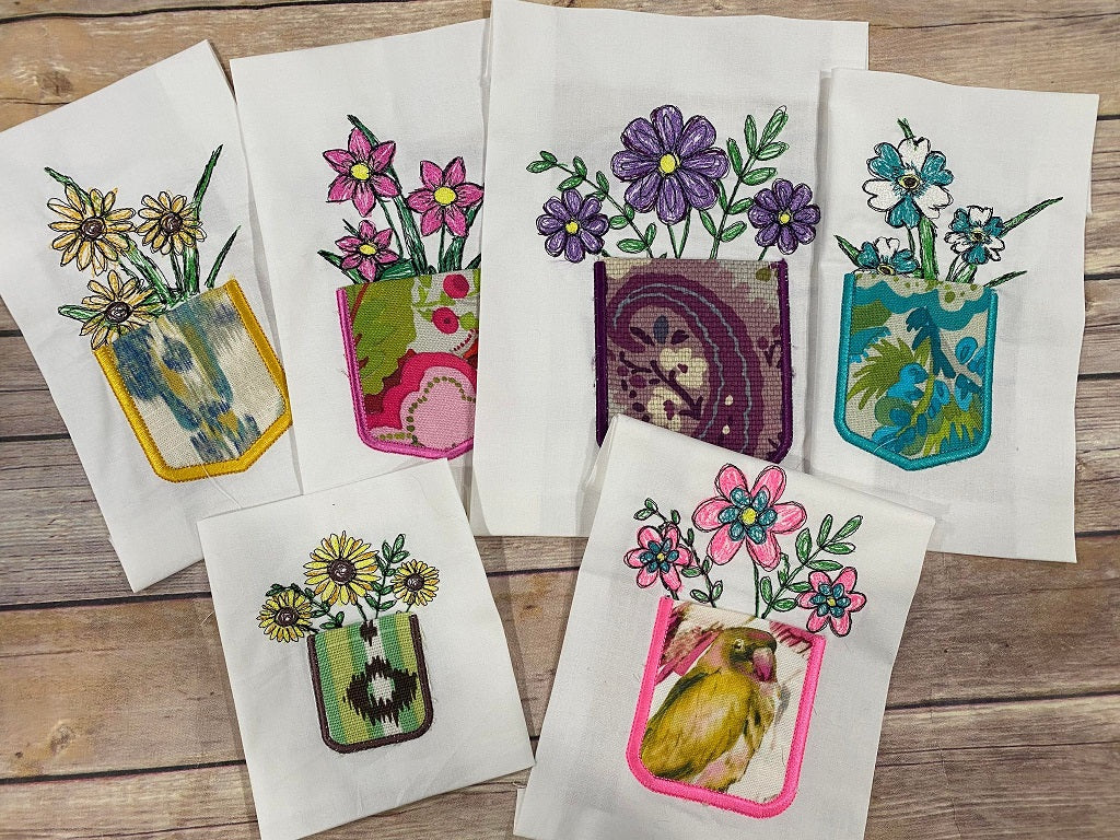 Scribble Flower Bundle Set ITH