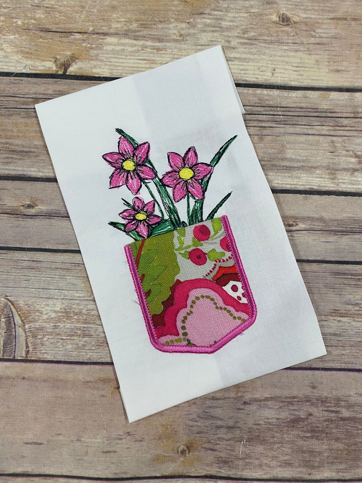 Scribble Flower Pocket 7 ITH