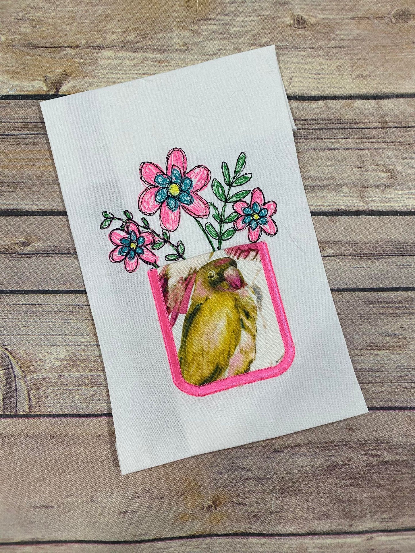 Scribble Flower Pocket 2 ITH