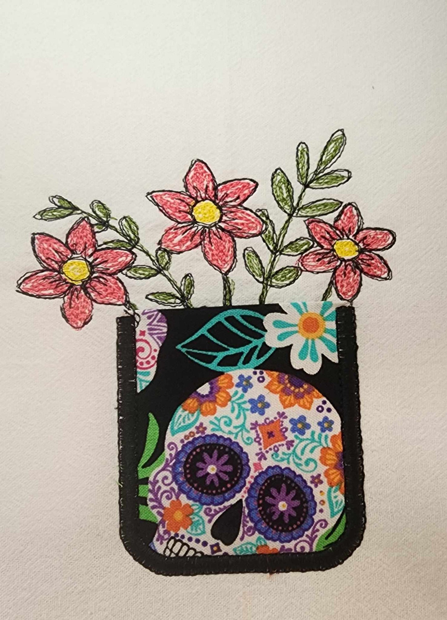 Scribble Flower Pocket 1 ITH