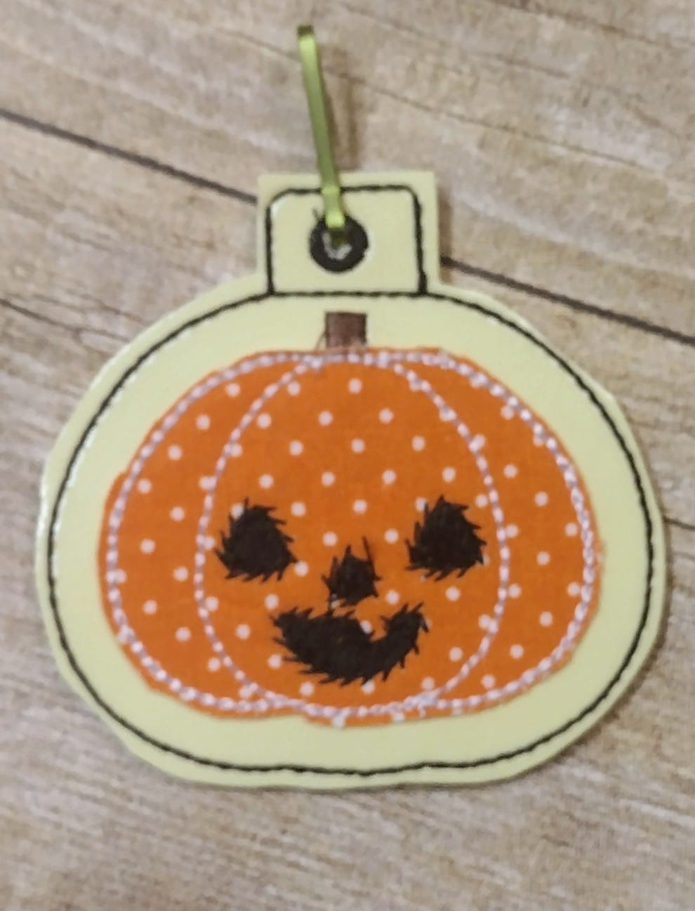 Pumpkin ITH Key charm fob