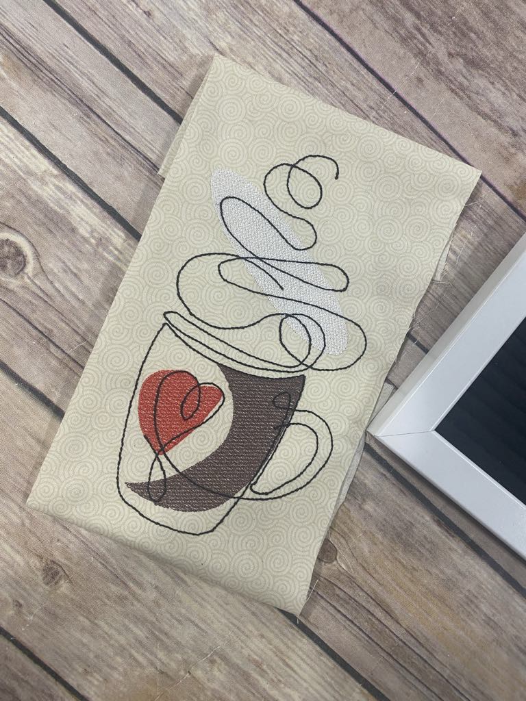 Coffee Line Art Embroidery designs