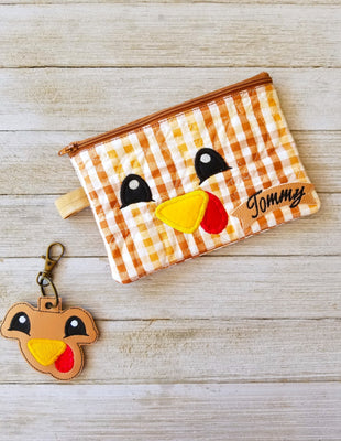 Tommy the Turkey ITH Zipper Bag 3 Sizes