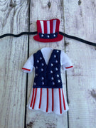 Patriotic Elf Girl Dress and Hat ITH Costume