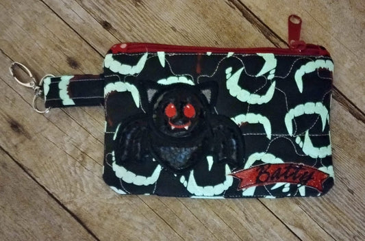 Vampire Bat ITH Zipper Bag