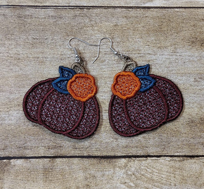 Pumpkin FSL ITH Earrings