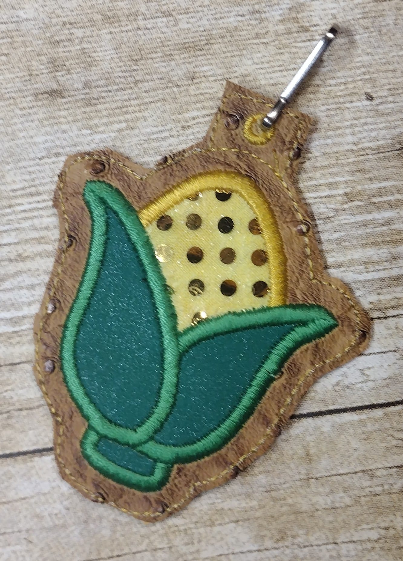 Corn Cob Fall ITH Key charm fob