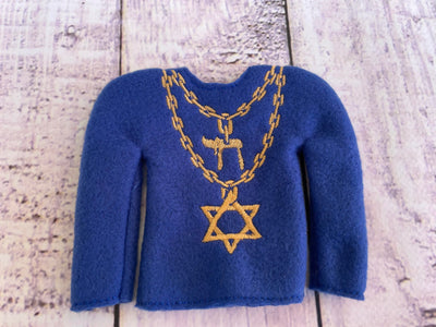 Hanukkah Bling Necklace Elf ITH Sweater