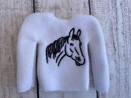 Horse Head Outline Elf ITH Sweater