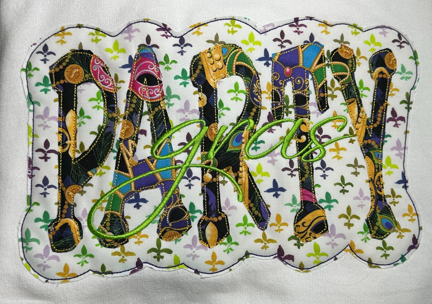Party Gras Applique 4 sizes