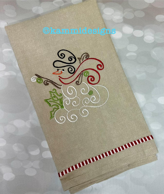 Swirl Christmas Snowman