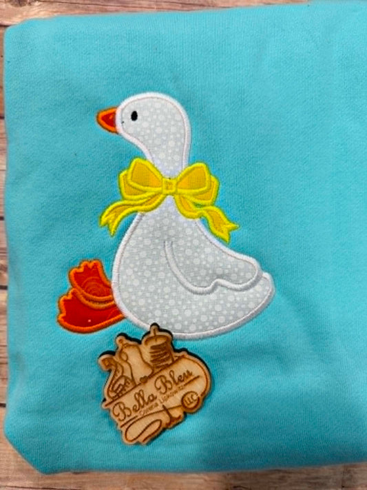Goose with Bow Applique