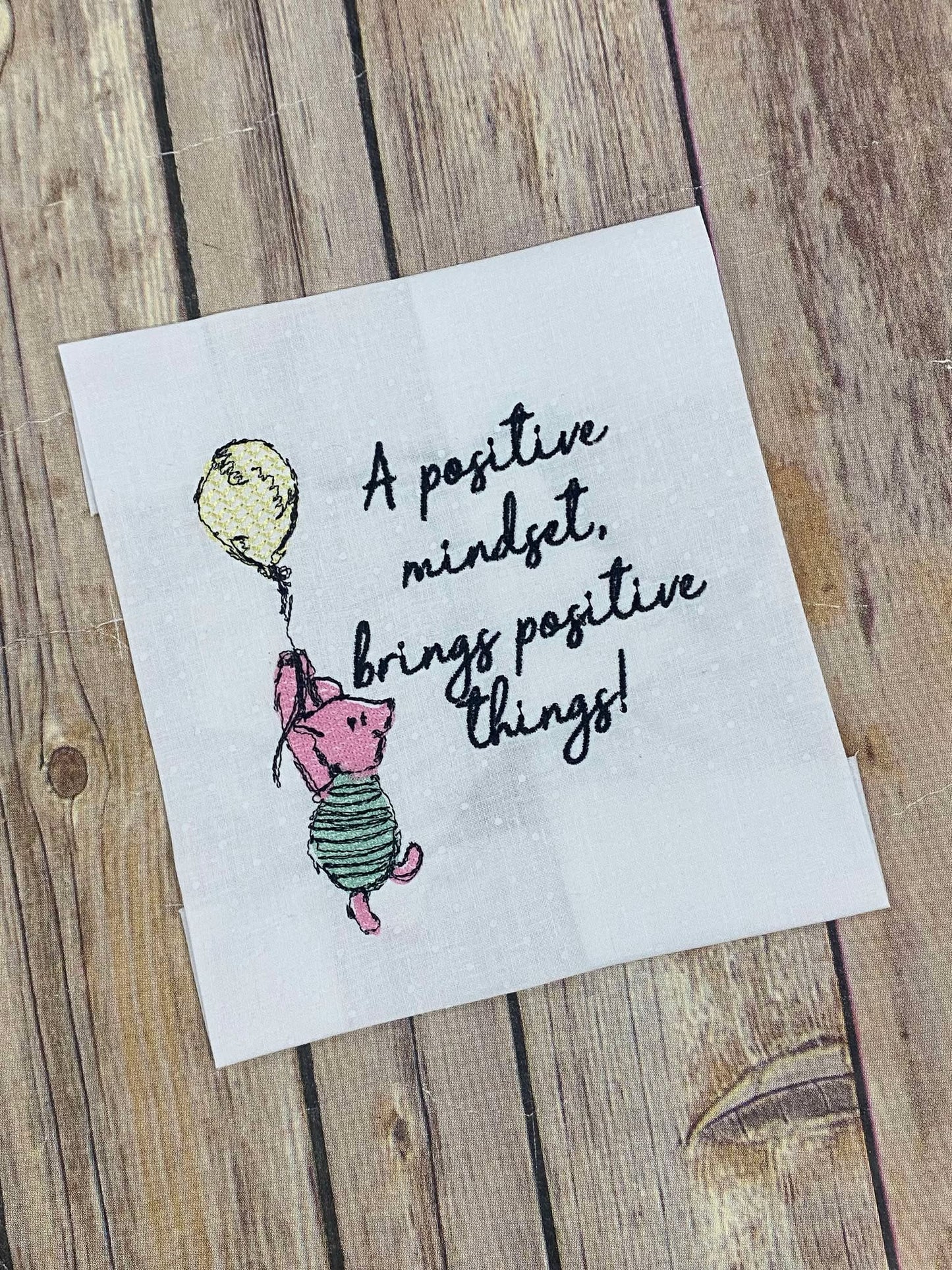 Vintage Positive Piglet with Balloon sketchy