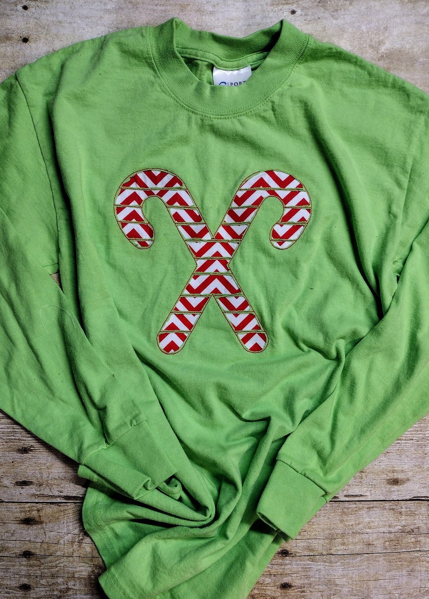 Candy Cane Reverse Applique Cut out