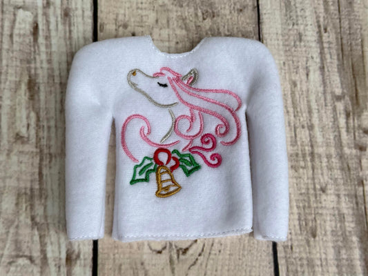 Christmas Unicorn 4 ITH Elf sweater shirt