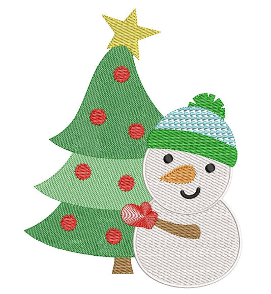 Sketchy Snowman and Tree