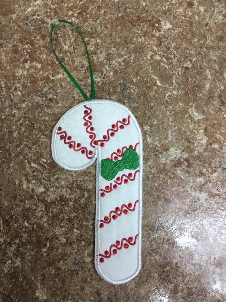 Gingerbread Candy Cane Applique #6