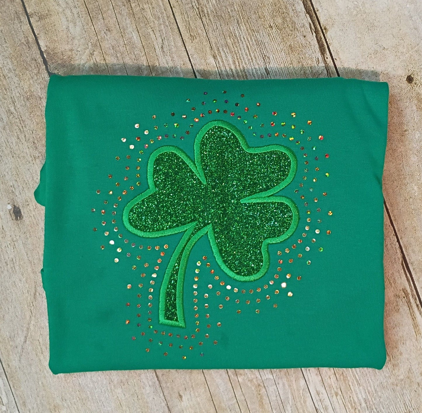 Shamrock Applique with Rhinestone or Spangles